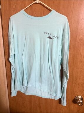 Salt Life Long-Sleeve Tee in Aqua Blue